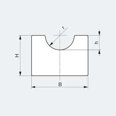 Gleitschiene f&uuml;r Typ RR f&uuml;r Rundriemen