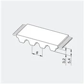 Zahnriemen RPP8 offen
